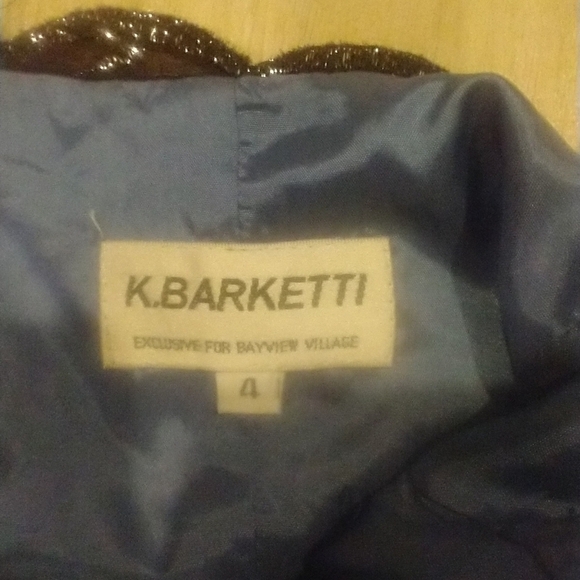 Vintage K Baretti dark blue with‎ silver sequin cocktail halter  dress - Picture 2 of 6